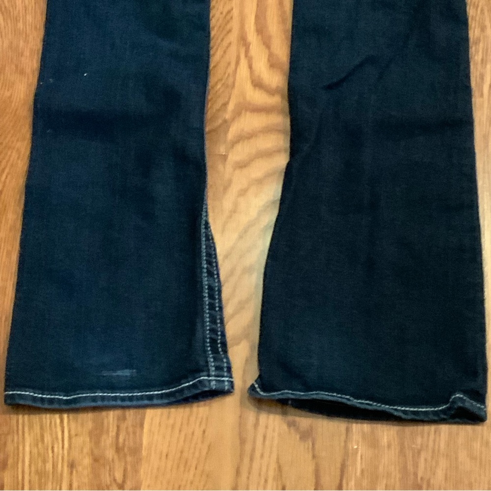 Day Trip Jeans Rhinestones Boot Cut Embroidery Details Blue Low Rise Size 14 - Picture 8 of 9